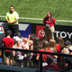 Fans lining up for autographs after Sunday’s Pride-Thorns match at Providence Park.